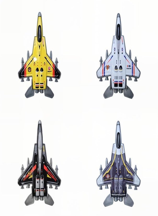 Space Enterprises 12 Diecast Fighter Jets Pull Back Airplane Military Plane Toys Army Air Force Party Favors Kids Playset and Durable Die-cast Metal Miniature Aircraft Models, Assorted (12) - Image 1
